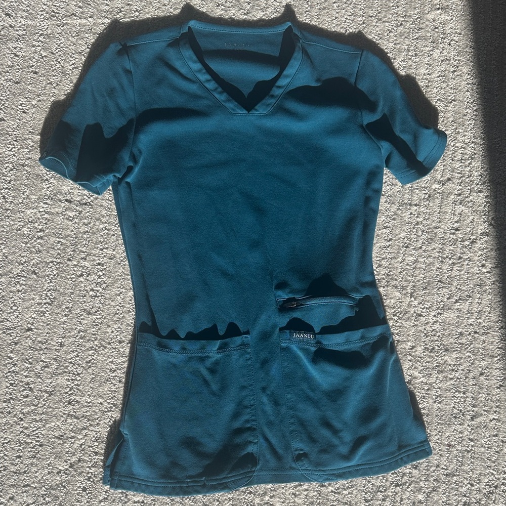 Jaanuu Teal V-Neck Women's Scrub Top